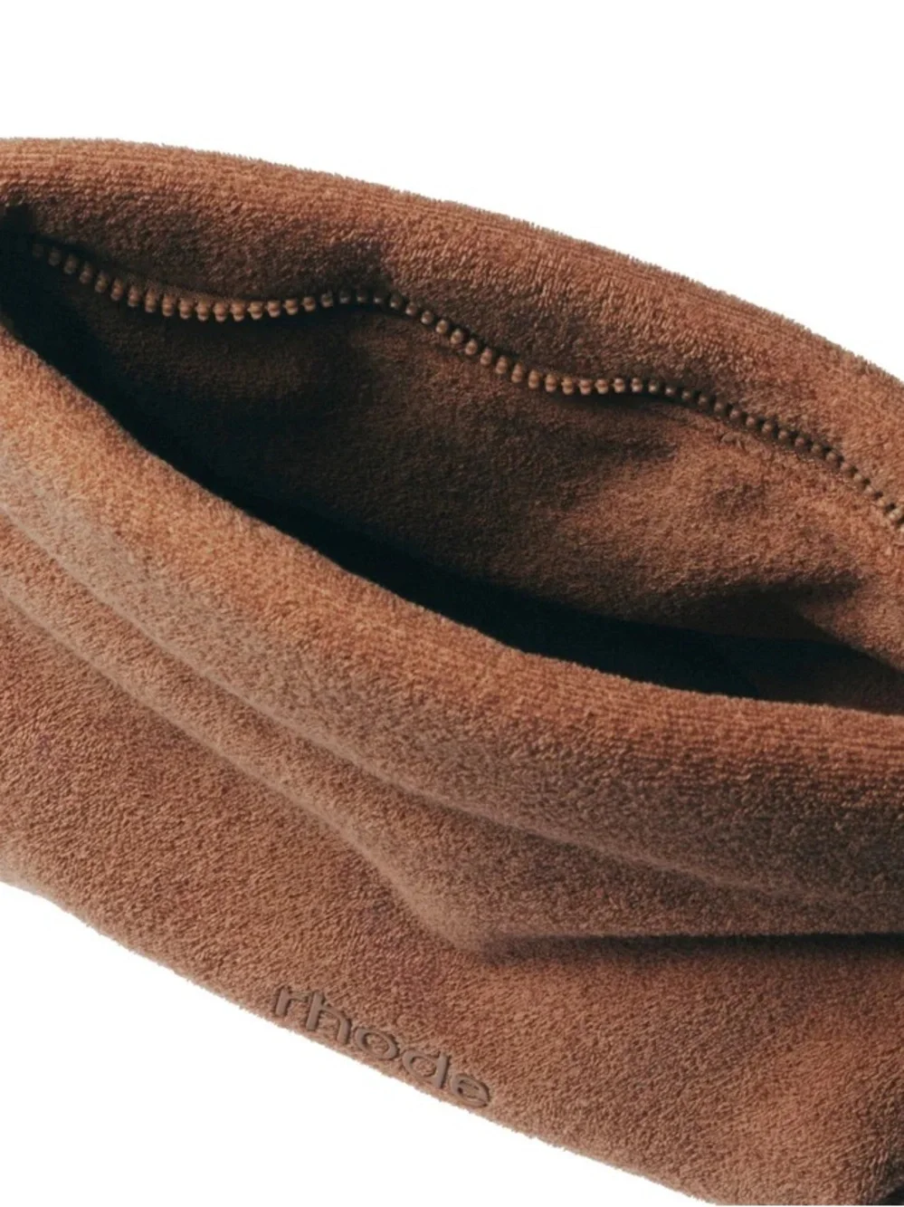 RHODE Brown Suede Makeup Pouch